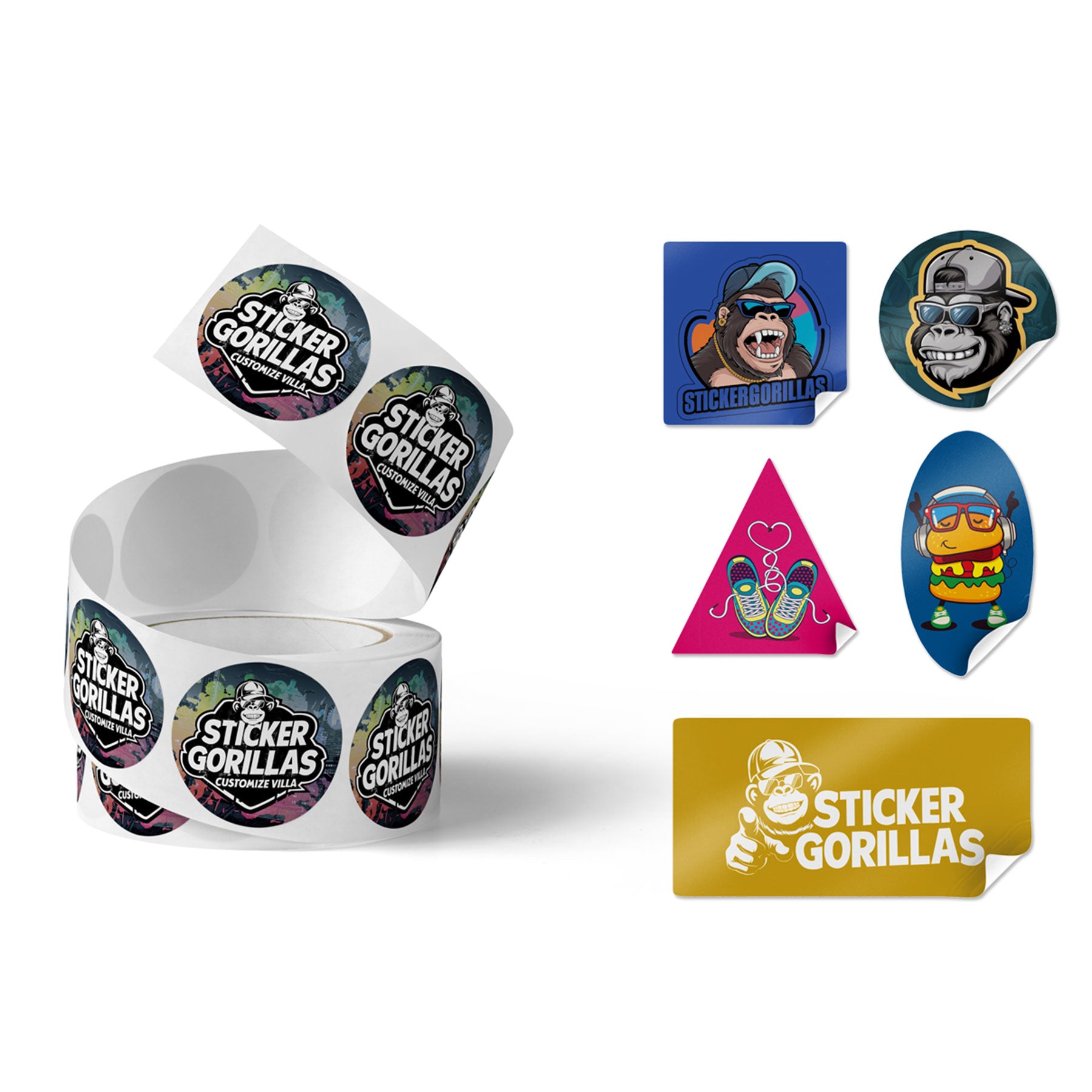 Individuelle Etiketten auf der Rolle