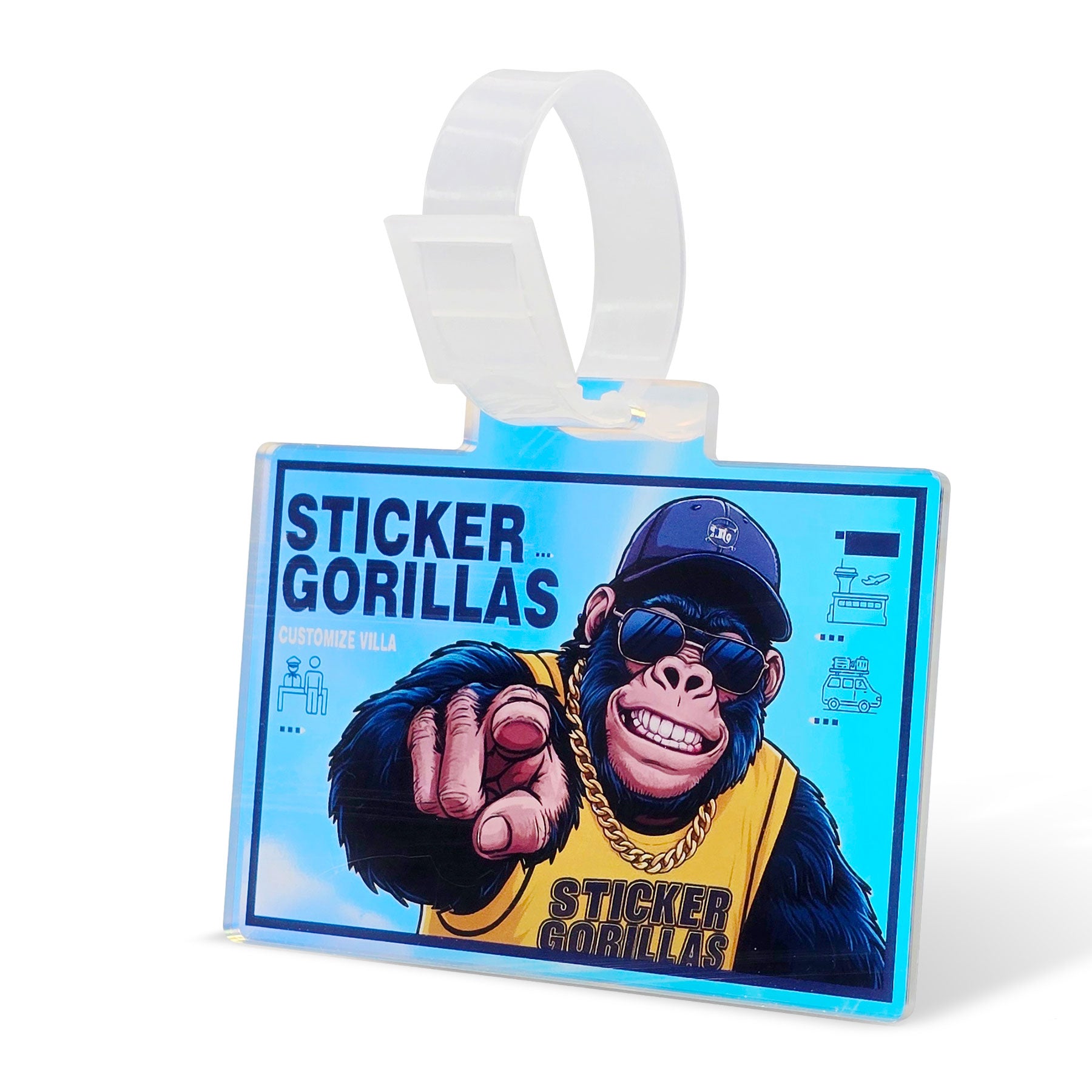 Individuell gestaltbarer Gepäckanhänger aus Acryl